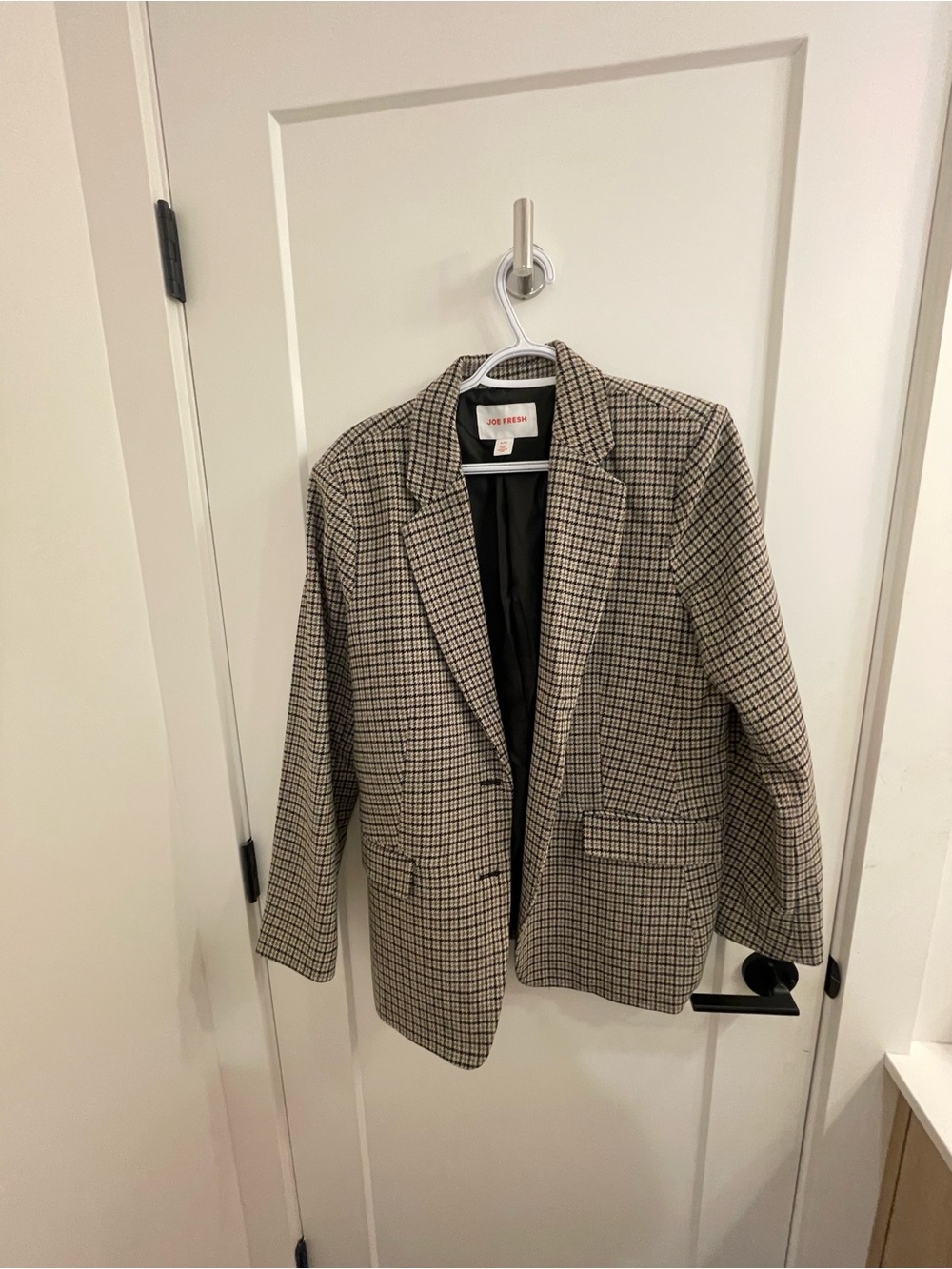 Joe Fresh Black and Cream Checked Blazer